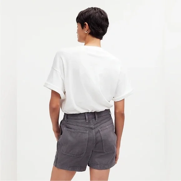 Madewell x MN Dye Studio Workwear Utility Shorts in Dark Gray Denim Size 24 XXS - Picture 12 of 14